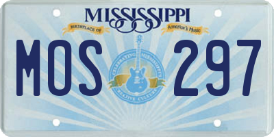 MS license plate MOS297