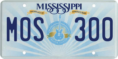 MS license plate MOS300