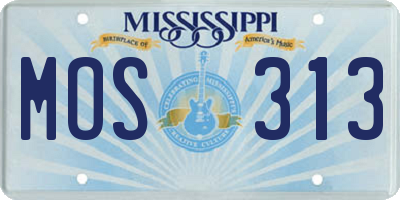MS license plate MOS313