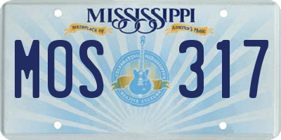 MS license plate MOS317