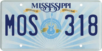 MS license plate MOS318