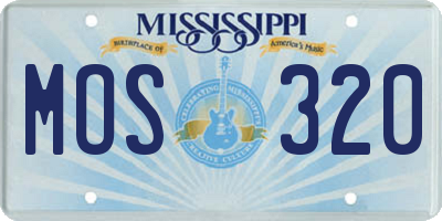 MS license plate MOS320