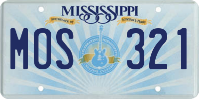 MS license plate MOS321