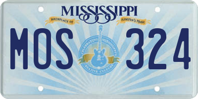 MS license plate MOS324