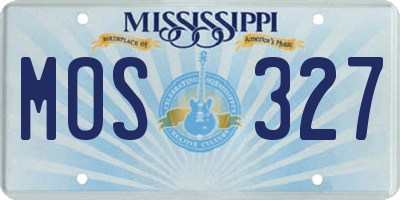 MS license plate MOS327