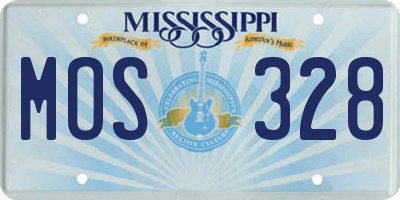 MS license plate MOS328