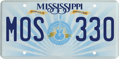MS license plate MOS330