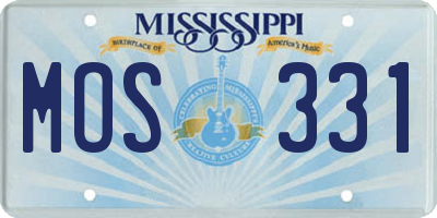 MS license plate MOS331