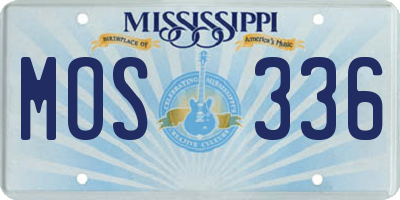 MS license plate MOS336
