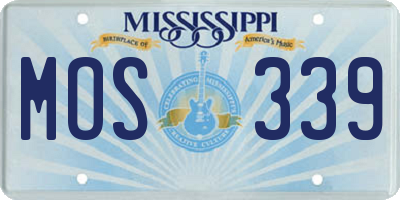 MS license plate MOS339
