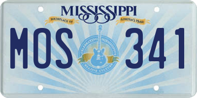 MS license plate MOS341