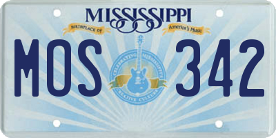 MS license plate MOS342