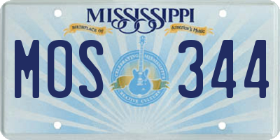 MS license plate MOS344