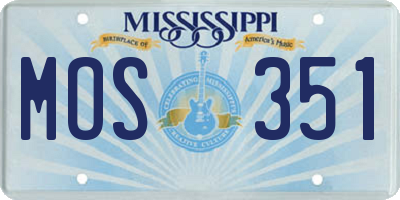 MS license plate MOS351