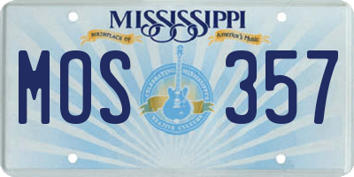 MS license plate MOS357