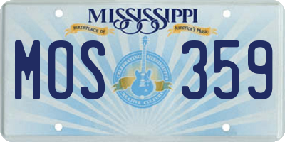 MS license plate MOS359