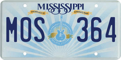 MS license plate MOS364