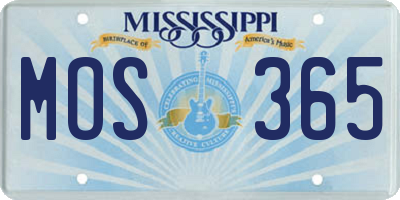 MS license plate MOS365