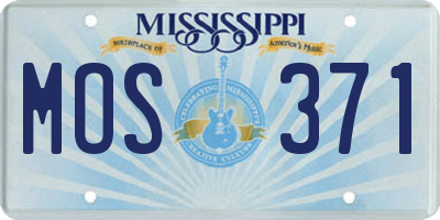 MS license plate MOS371