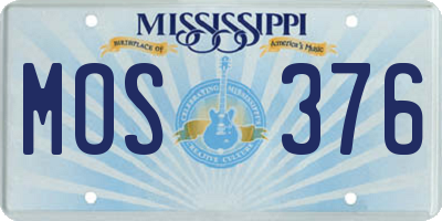 MS license plate MOS376