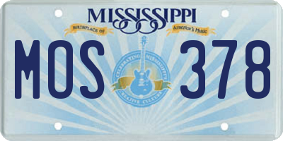 MS license plate MOS378
