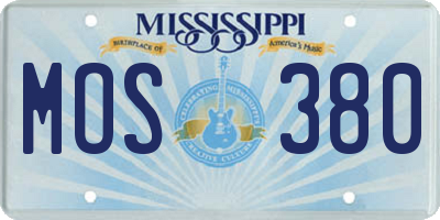 MS license plate MOS380