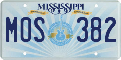 MS license plate MOS382