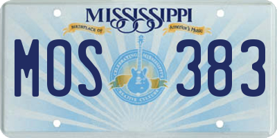 MS license plate MOS383