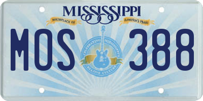 MS license plate MOS388