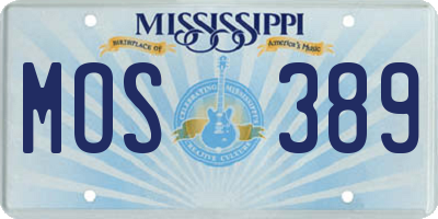 MS license plate MOS389