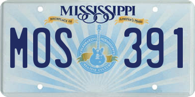 MS license plate MOS391