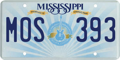 MS license plate MOS393