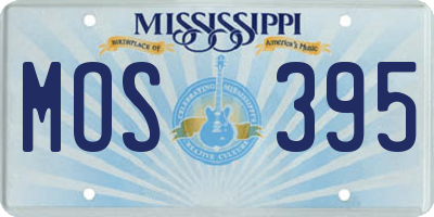 MS license plate MOS395