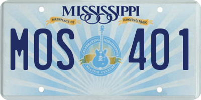 MS license plate MOS401
