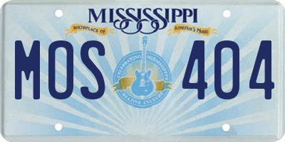 MS license plate MOS404