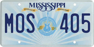 MS license plate MOS405
