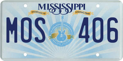 MS license plate MOS406