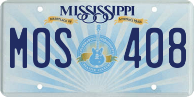 MS license plate MOS408