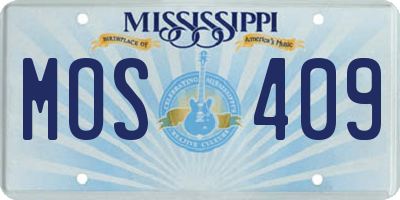MS license plate MOS409