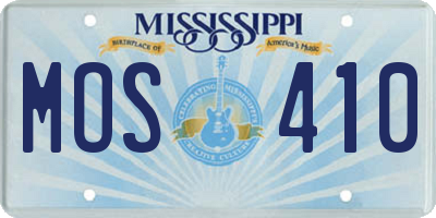 MS license plate MOS410