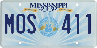 MS license plate MOS411