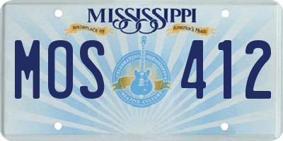 MS license plate MOS412