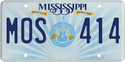 MS license plate MOS414