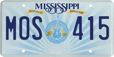 MS license plate MOS415
