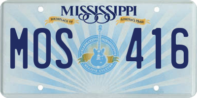 MS license plate MOS416
