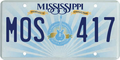 MS license plate MOS417