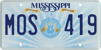 MS license plate MOS419