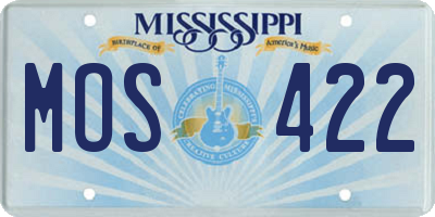 MS license plate MOS422
