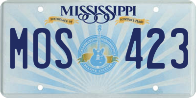 MS license plate MOS423