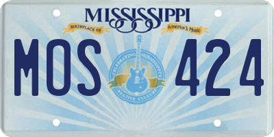 MS license plate MOS424